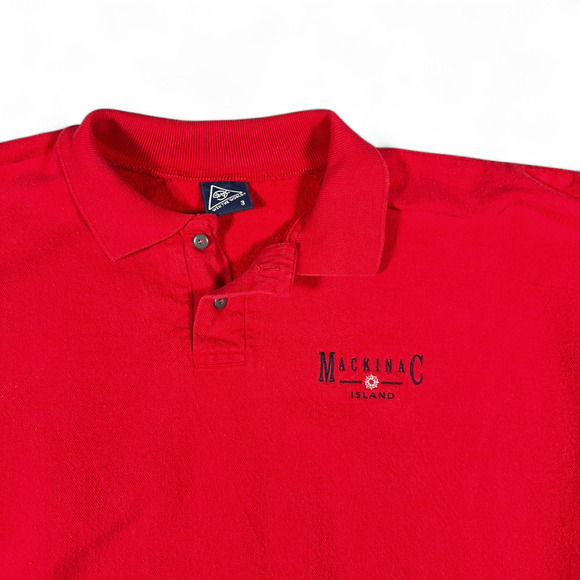 Vintage Mackinac Island Sweater Adult 2XL XXL Red Sweatshirt Polo Wek World 90s - Picture 2 of 9